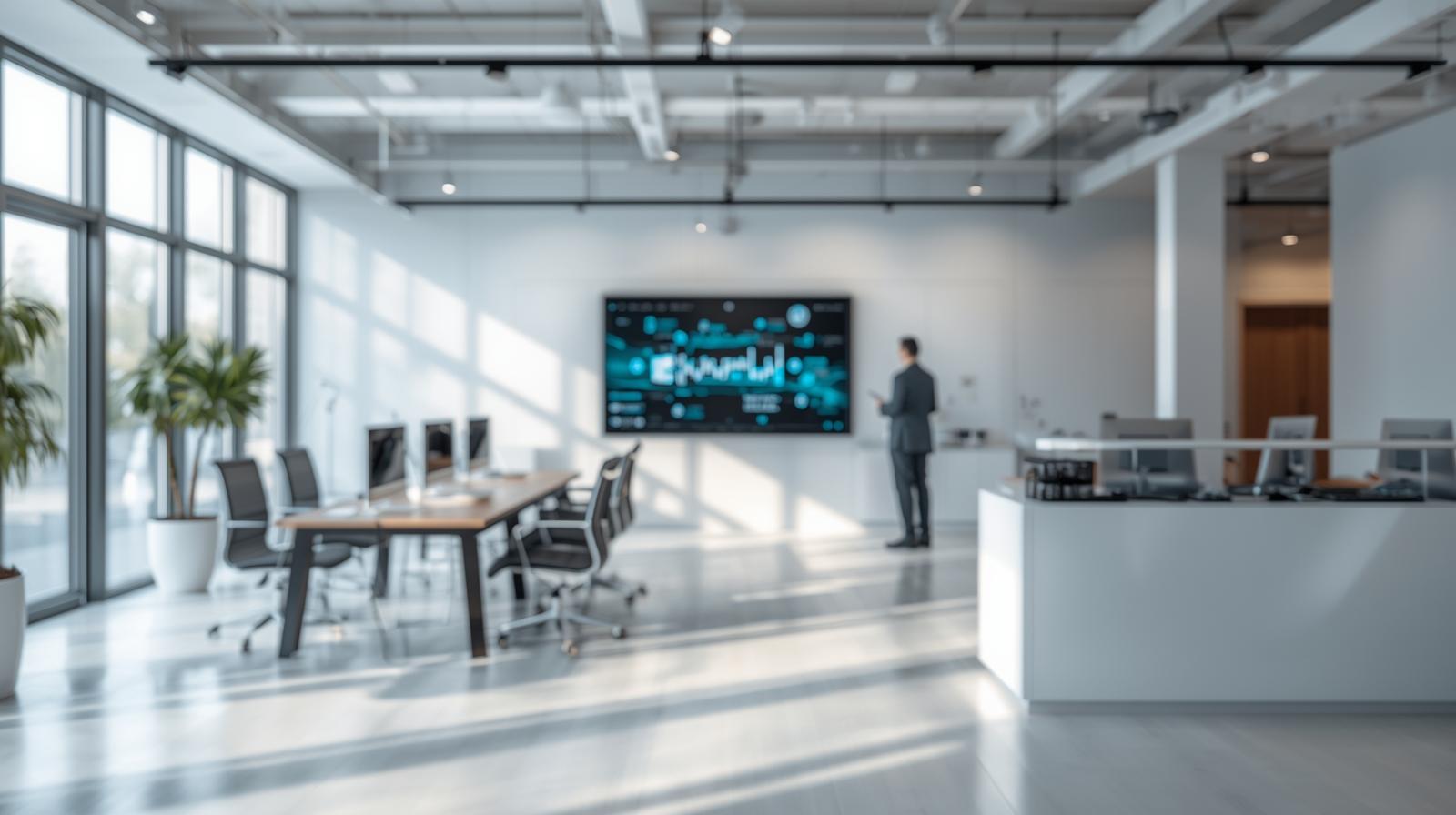 Modern corporate office environment for third-party vendors